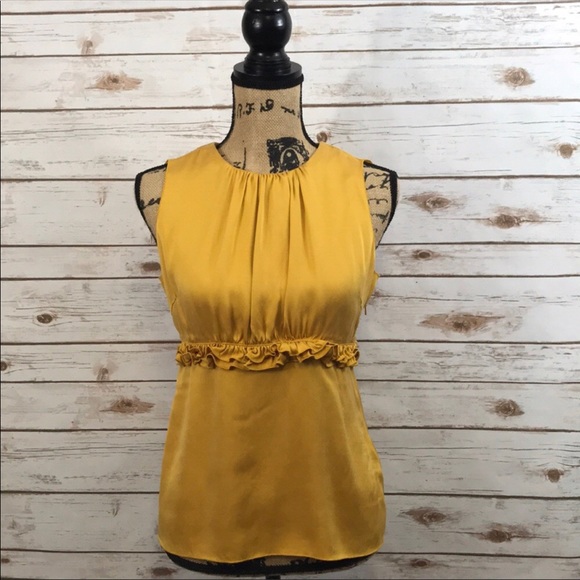 Tory Burch Golden Yellow Silk Top - Picture 2 of 6